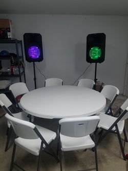 Renting tables, chairs, linens and speakers for any event!