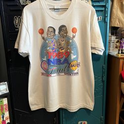 Vintage 1989 Salem Lakers Pistons Magic Johnson NBA Finals Shirt XL