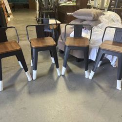New 18 Inch Metal Bar Stools Counter Stool Modern Barstools Industrial Bar Stools Set of 4