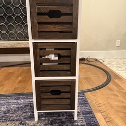 Wooden Chest 3-Drawer Wood Storage Unit-White