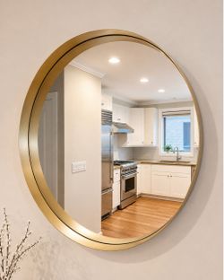 Large Round Wall Mirror Gold Frame