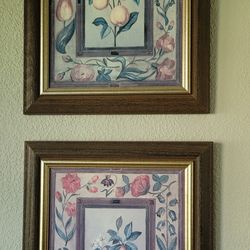 Set Of 2 Framed Graphics From Pier 1, 20" X 16" 
