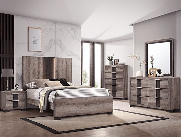 RETRO NATURAL TONES QUEEN SIZE BED FRAME