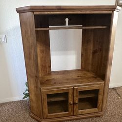 Corner Tv Stand Wood Shelf 