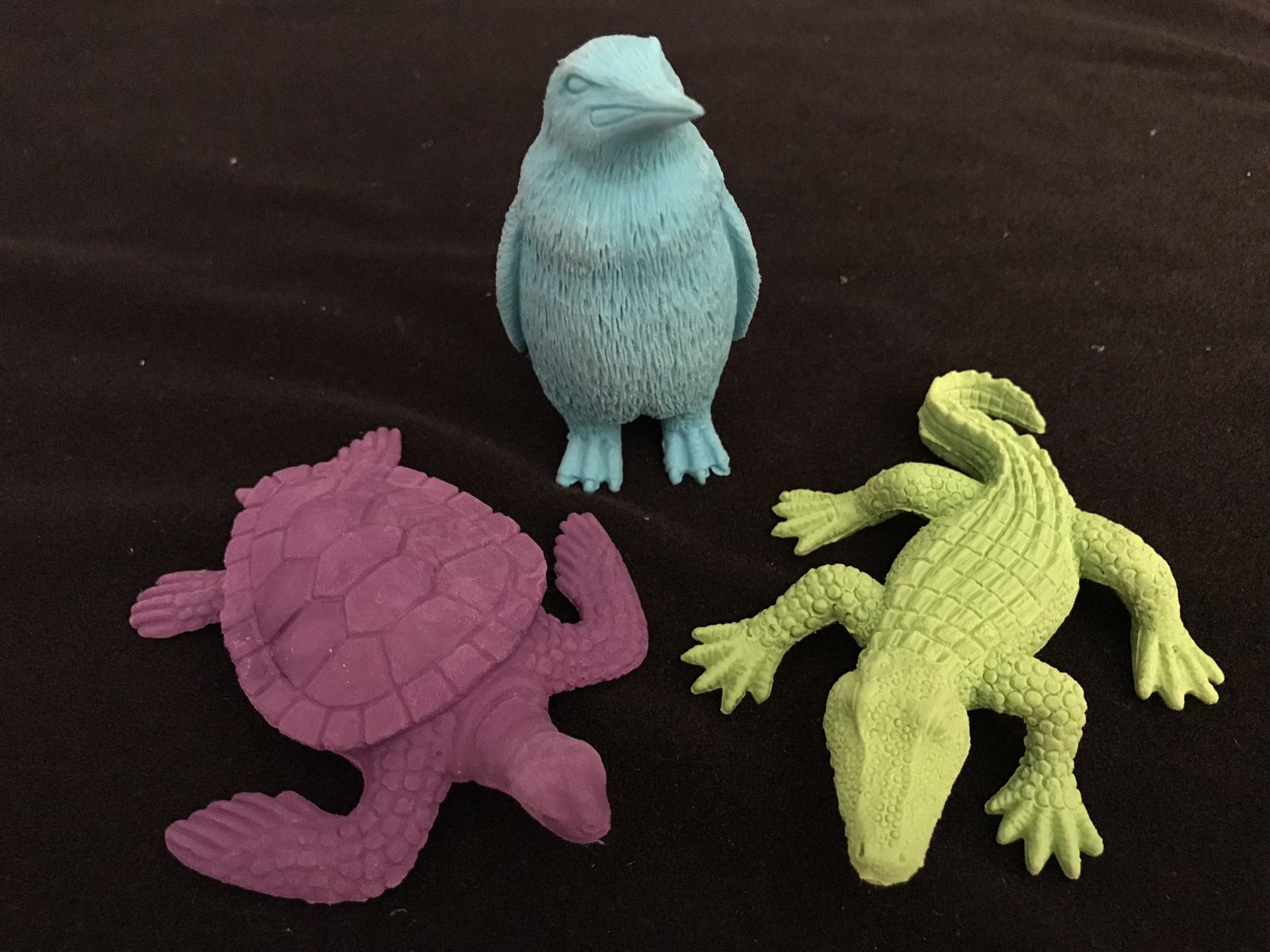 Set of 3 New Animal Erasers