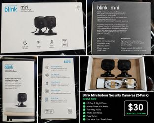 Blink Mini Indoor Security Cameras (2-Pack) – Brand New