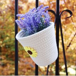 Handmade Cotton Rope storage Basket Planter Flower Hanger Hanging Baskets For Plants Flowers Decorative Flower Pot Home Decor NEW