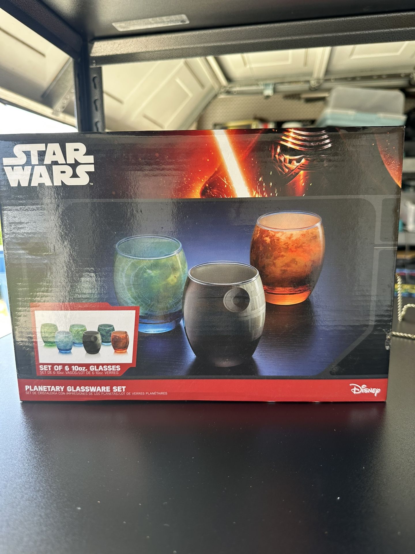 NEW Disney Star Wars Planetary Glassware Set Of Six Glasses Drinkware