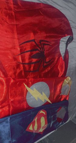 Super Hero Capes Flash Spider Man And Superman