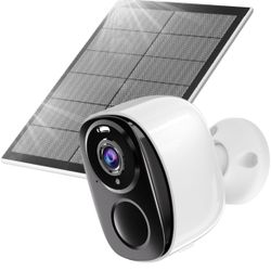 Night Vision Solar Security Cameras Wireless Outdoor, IP65 Waterproof, Two-Way Audio, AI Motion Detection, Alexa Compatible