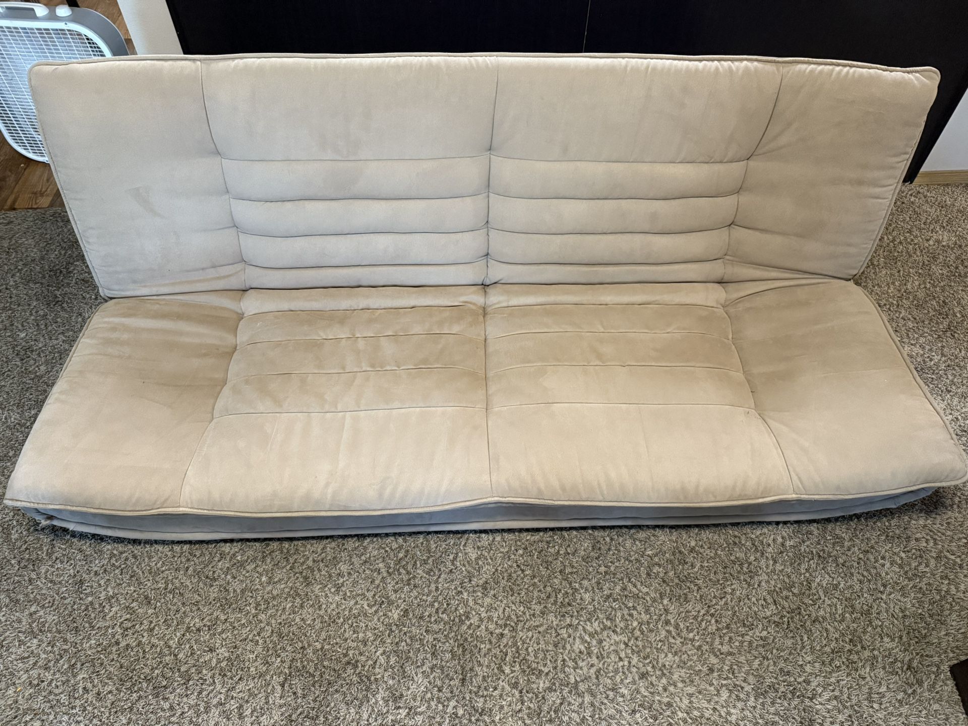 Convertible Futon Sofa - Beige, Folds Flat - $50 OBO
