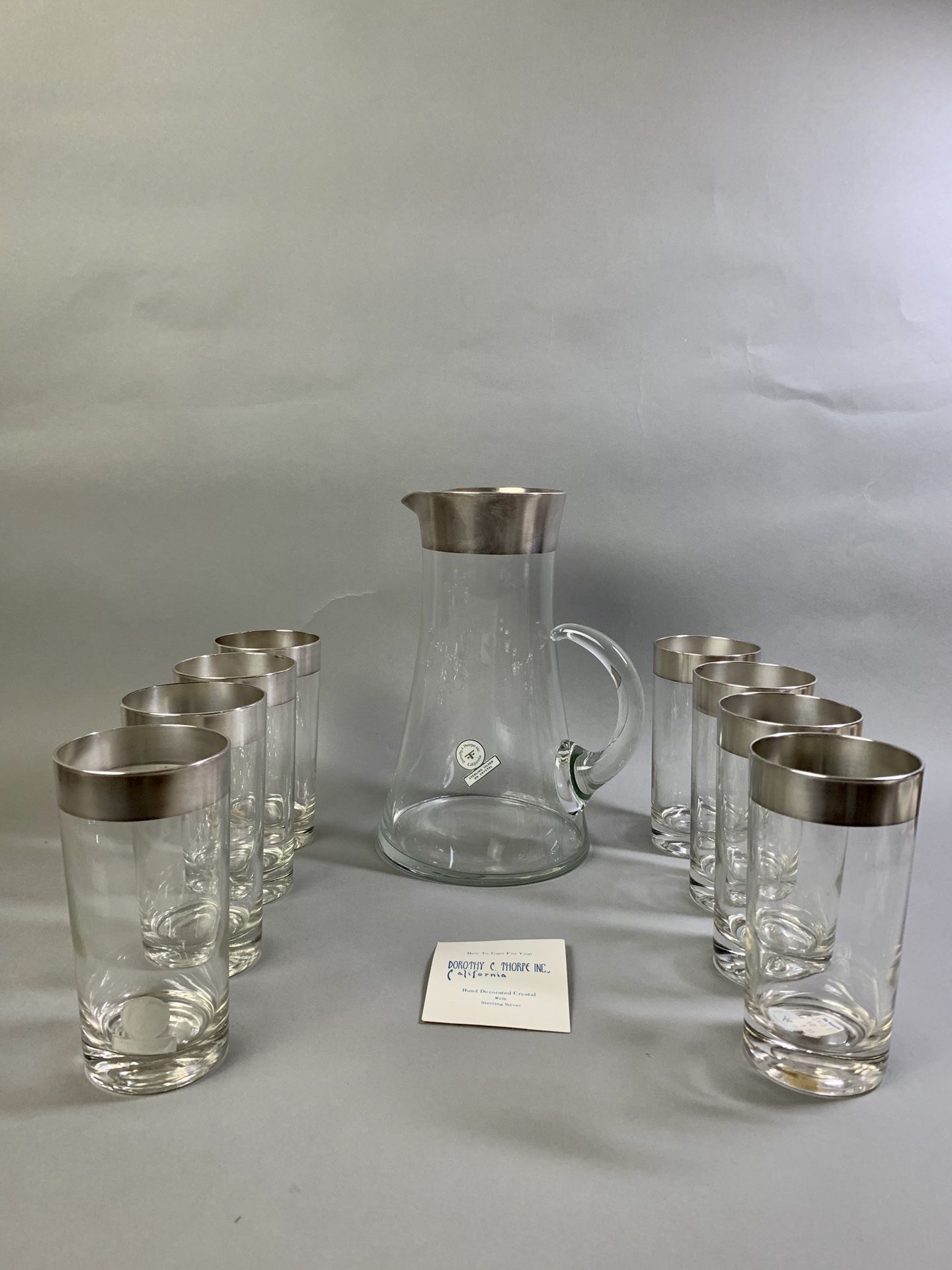 Mid Century Dorothy Thorpe Pitcher and Tumblers