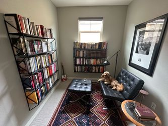 CB2 Metal & Glass Bookshelves