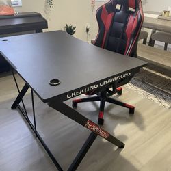 Gaming/office Chair Leather Adjustable With Gaming Desk