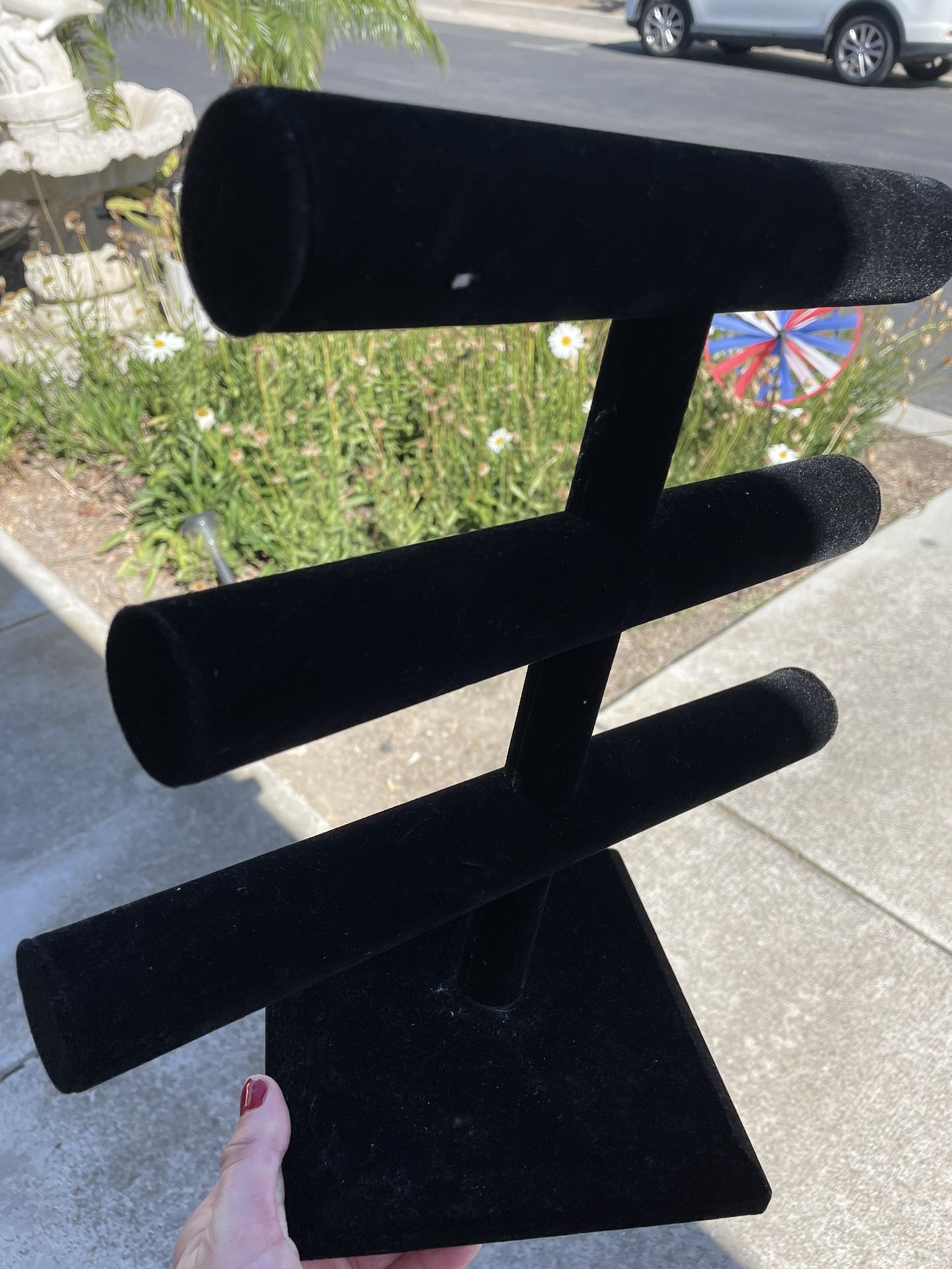 Necklace Holder Stand Black Velvet 