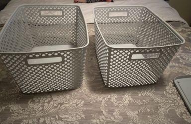 2 Gray Storage Bin.