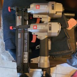 New Air Nail Guns Porter Cable 16 Gauge Strait Nail & 18 Gauge Brad Nail