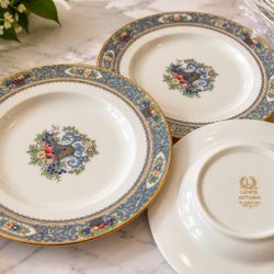 Lenox Autumn Salad Plates 8 3/8” Fine Bone China Gold Trim Made in USA