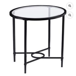 Quinton Metal/Glass Oval Side Table