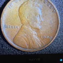 1909 VDB INITIAL PENNY ANTIQUE RARE AU / VERY GOOD TO AU / BU/  CONDITION 