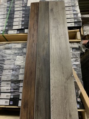 Wood Grain Vinyl Planks Click Lock Floating Floor Grey Brown Dark
