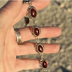 Women’s Bracelets. Garnet, Peridot And Blue Topaz