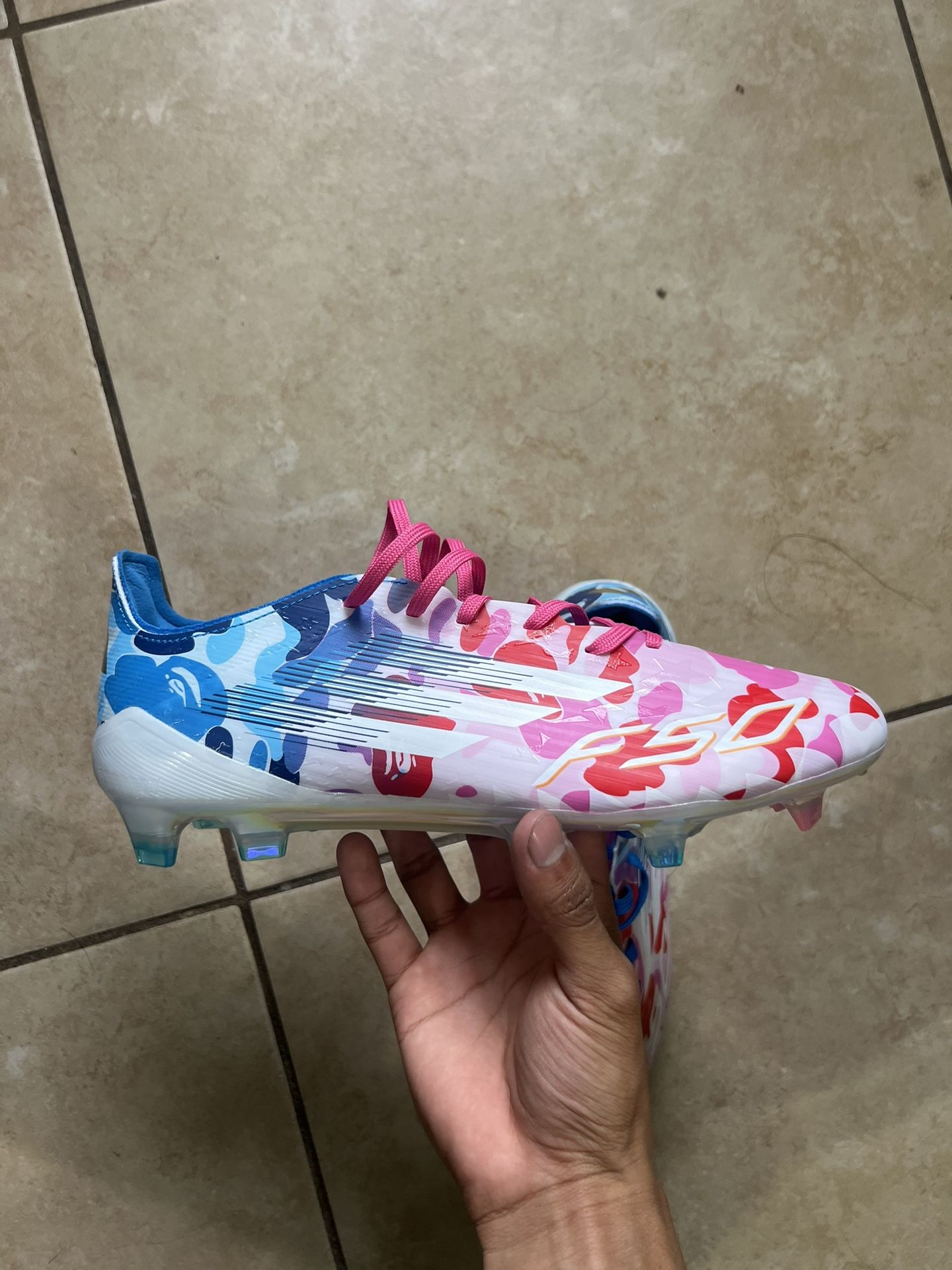 BAPE x adidas Adizero F50 Elite FG 'Pink' Soccer Cleats 