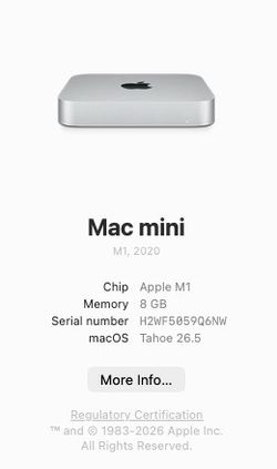Mac mini M1 8gb 500gb ssd