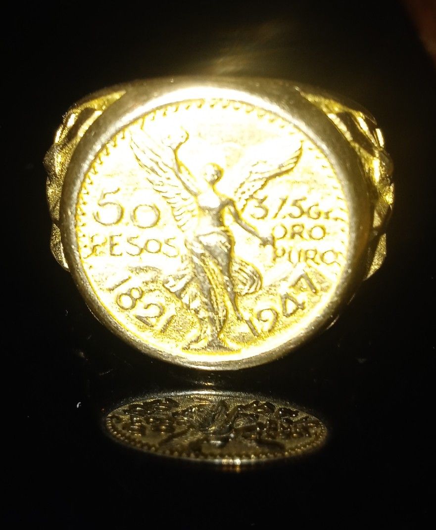 1821 To 1947. 50 Peso 37.05. 18 K Gold Clearly Marked
