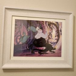 Disney Little Mermaid's Ursula Framed 11" X 14" Lithograph Print In Wood Frame