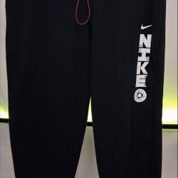 Nike Sweatpants Men’s Large Black Fleece Pink Drawstring