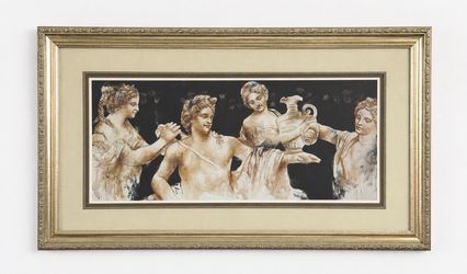 Large 40” x 30” Framed Classical Art Wall Decor