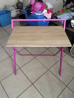 pink folding table