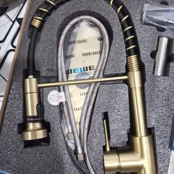 Brush Gold Kitchen Faucet