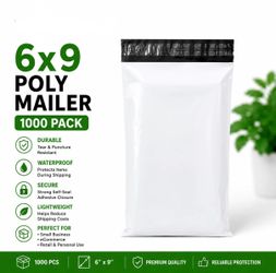 1000 Pack 6x9 Poly Mailers Shipping Bags Self Adhesive Waterproof White Mailers