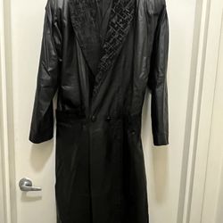 Women's Vintage Leather Trench Coat Medium , Long, Three-Button Comint Argentina