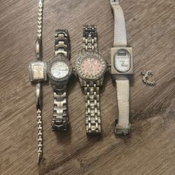Lot Of 4 Watches And 925 Silver Pendant 