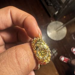 gold plated  cubic zirconia ring