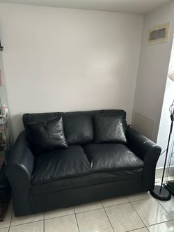 Black Leather Loveseat Couch