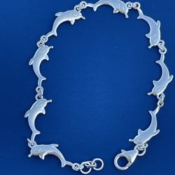 Sterling Silver Dolphin Bracelet 