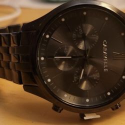 Caravelle 45A136 Men's Dress Grey Dial Gunmetal IP Stainless Steel Bracelet Watch