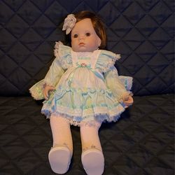 18” Porcelain Head & Hands Handmade Doll