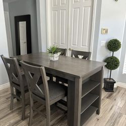 Beautiful Gray Counter Height Dining Table 