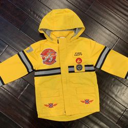Disney Dusty Fire Dept Piston Peak Rain Coat Size 5/6 