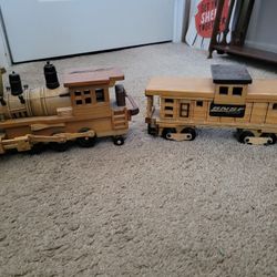 Bnsf wooden train set new arrivals