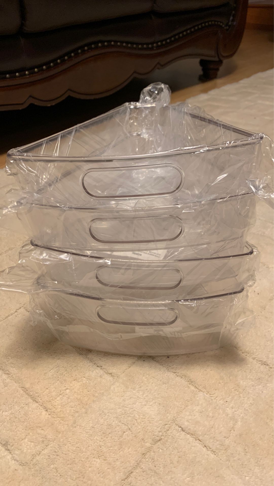 EAMAOTT Lazy Susan Organizer, Set of 4 Clear Transparent