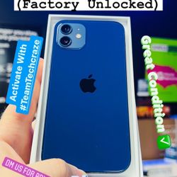 iPhone 12 64gb Blue (Factory Unlocked) **GREAT CONDITION**