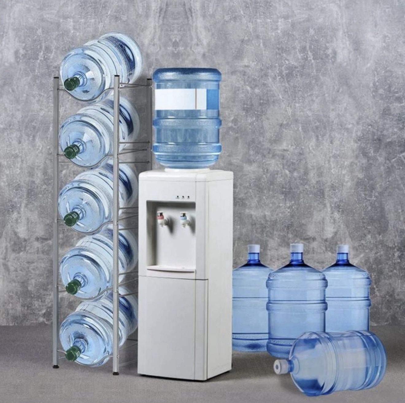 5 Tier Water Jug Rack Heavy Duty 5 Gallon Jug Stand Organizer for 10 Bottles