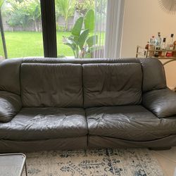 Black Natuzzi Italian Leather Couch