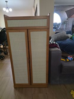 MoNiBloom Bamboo Shoe Storage Cabinet Bohemian Rattan
